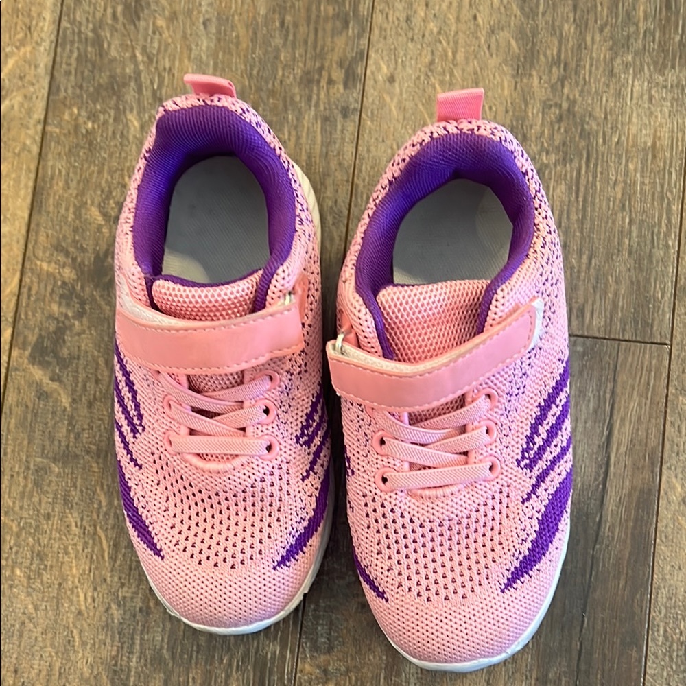 Pink and Purple Mesh Sneakers with Velcro Strap - Picture 6 of 7